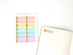 Pastel Header Quarter Box Label Bujo Journal Planner Stickers:0.5in (12 mm) Tall