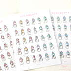 Baby Milk Bottle Care Feeding Tracker Bujo Planner Stickers Rainbow Doodles: 0.6in (15 mm) Tall
