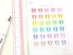 Cute Footprint Planner & Journal Stickers: Rainbow
