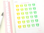 Cute Footprint Planner & Journal Stickers: Rainbow