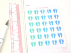 Cute Footprint Planner & Journal Stickers: Rainbow