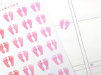 Cute Footprint Planner & Journal Stickers: Rainbow