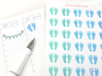 Baby Footprint Planner Stickers: Milestone  Pedicure  Physio