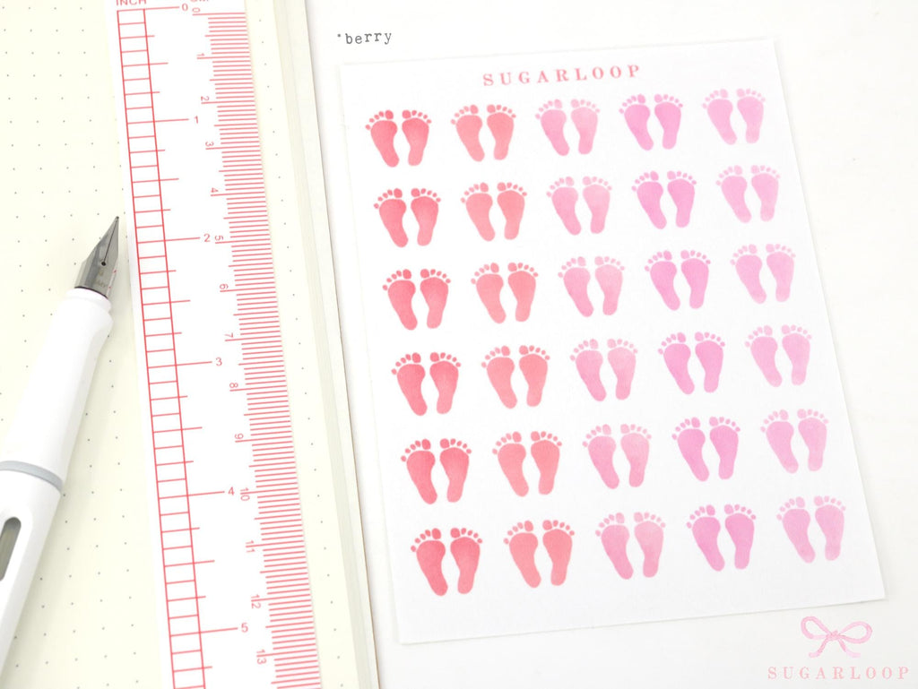 Baby Footprint Planner Stickers: Milestone  Pedicure  Physio