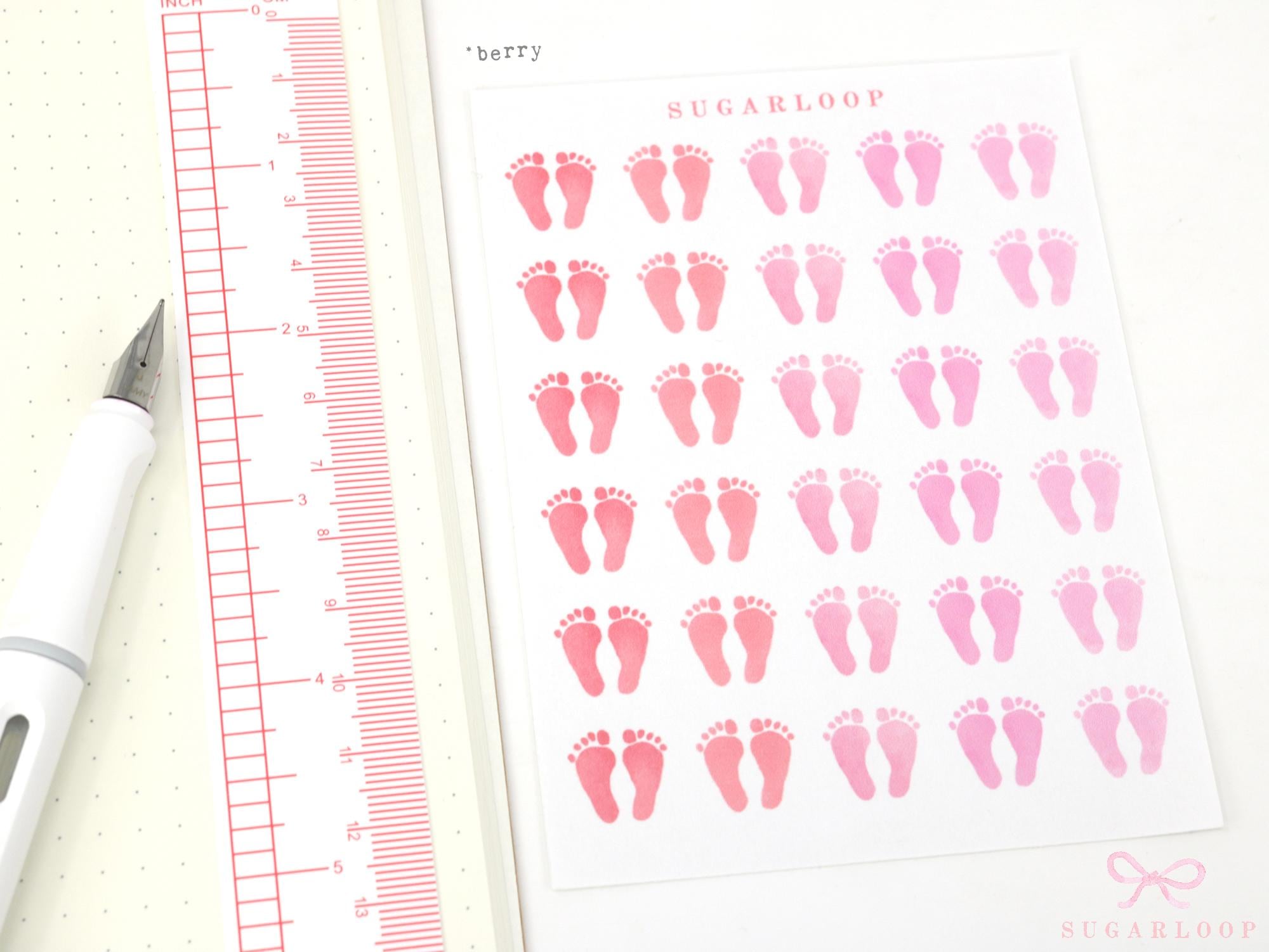Baby Footprint Planner Stickers: Milestone  Pedicure  Physio