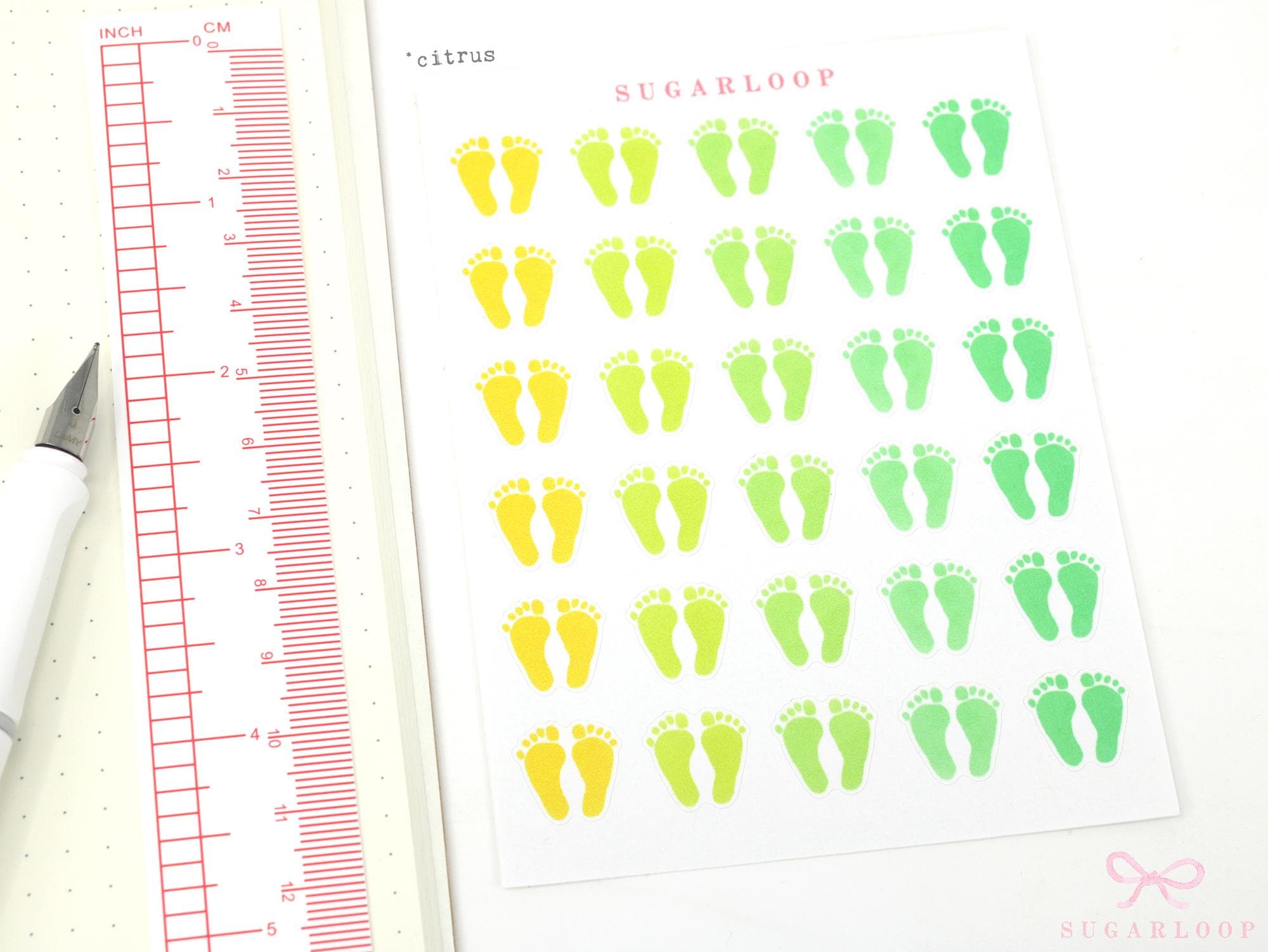 Baby Footprint Planner Stickers: Milestone  Pedicure  Physio