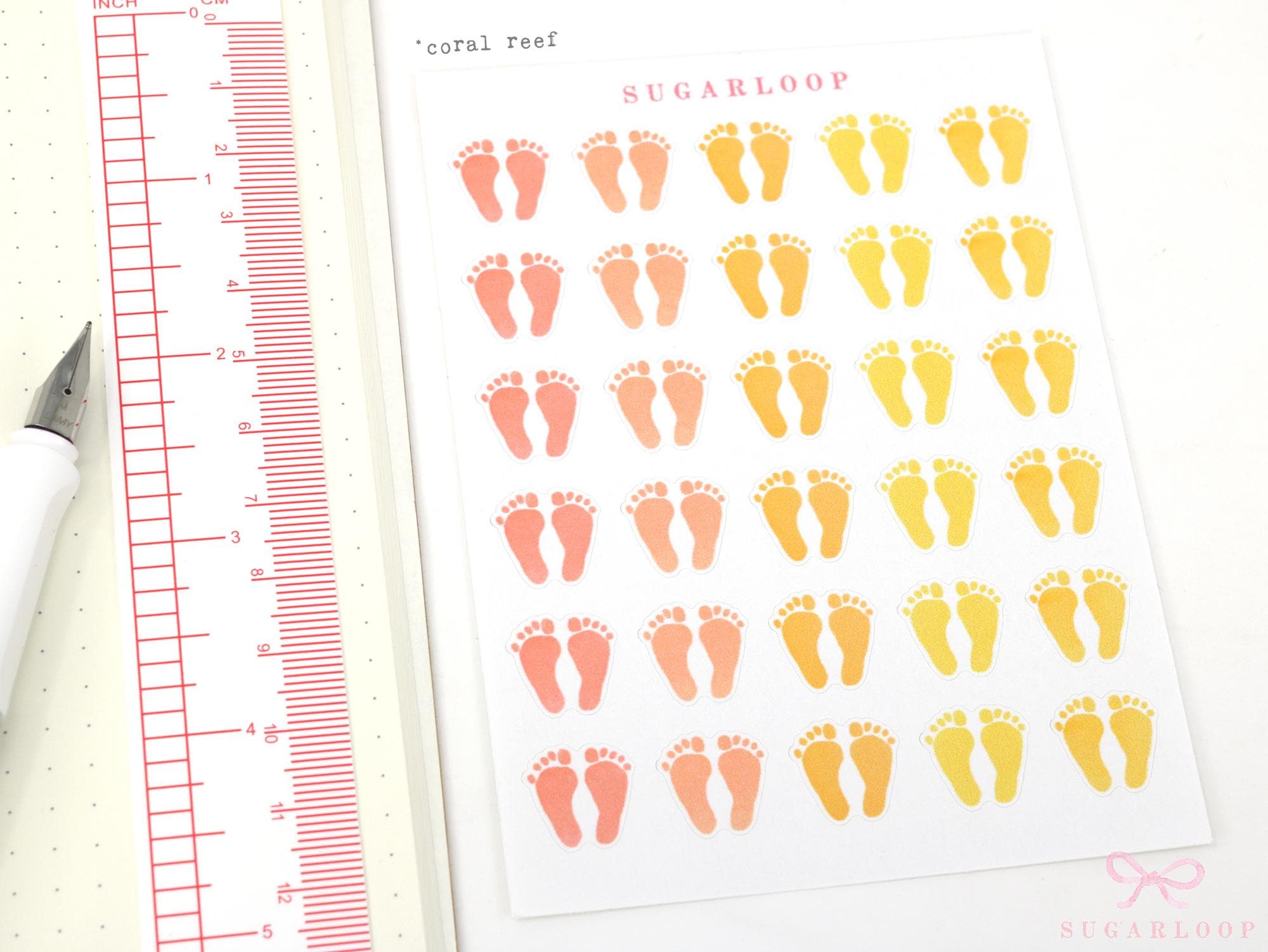 Baby Footprint Planner Stickers: Milestone  Pedicure  Physio