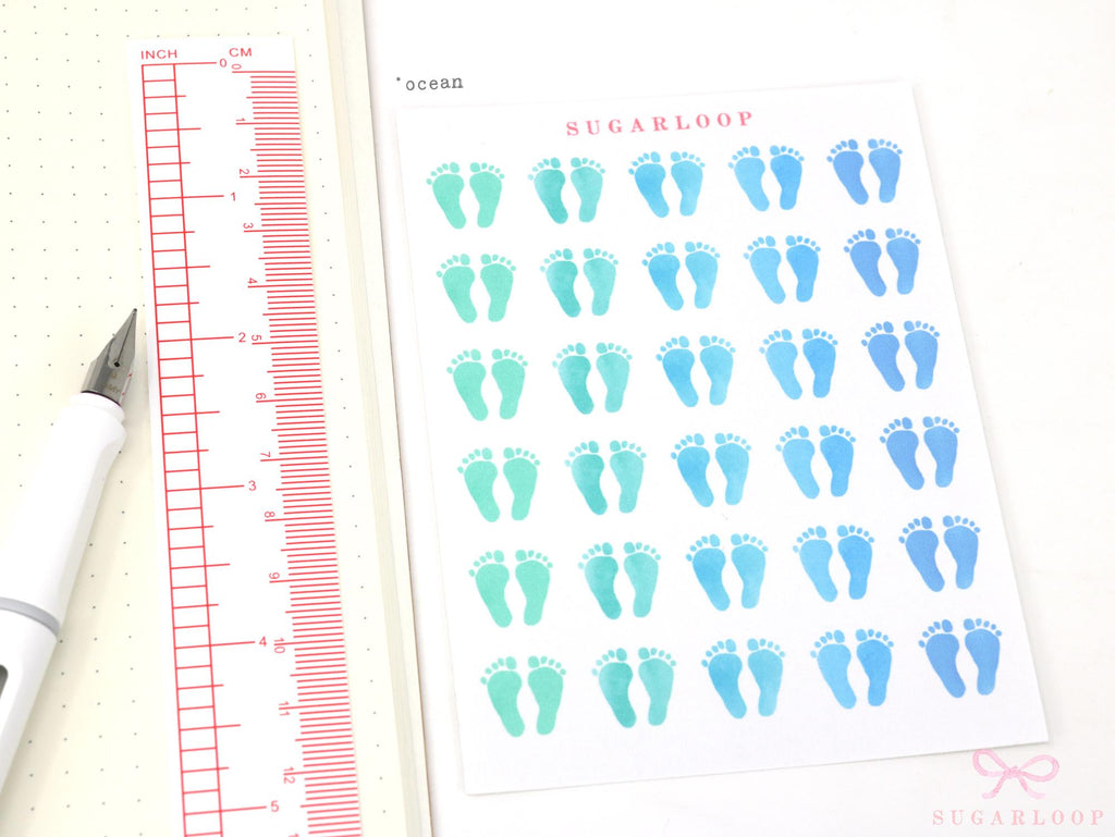 Baby Footprint Planner Stickers: Milestone  Pedicure  Physio