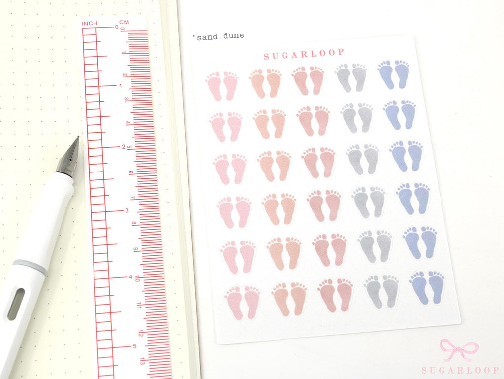 Baby Footprint Planner Stickers: Milestone  Pedicure  Physio