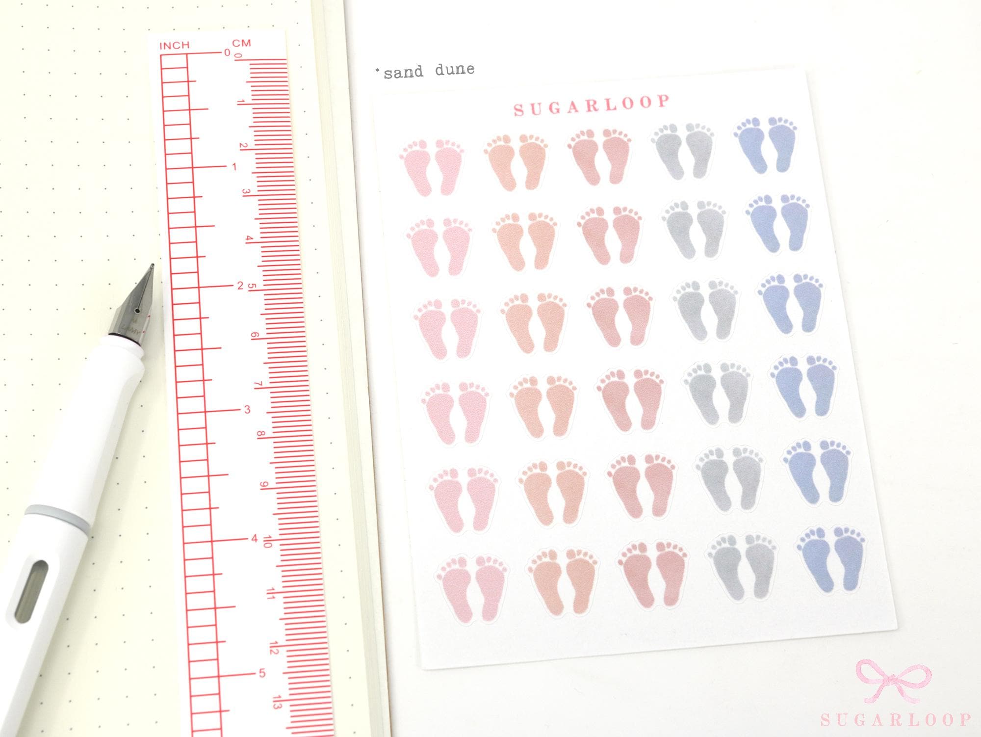 Baby Footprint Planner Stickers: Milestone  Pedicure  Physio