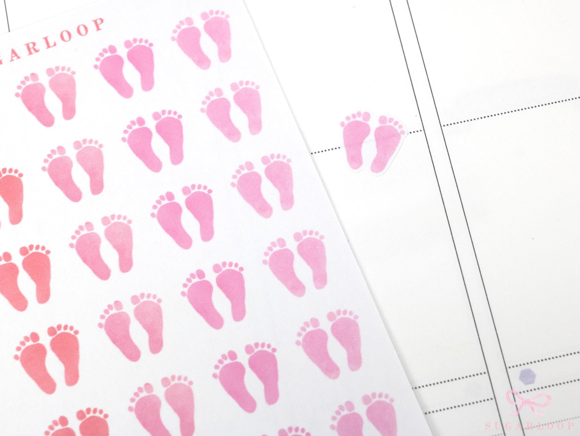 Baby Footprint Planner Stickers: Milestone  Pedicure  Physio