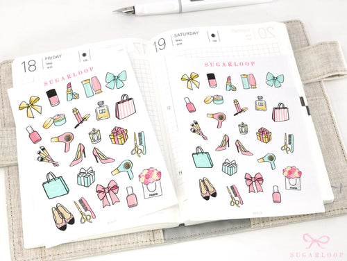 Beauty Makeup Bujo Journal Planner Stickers
