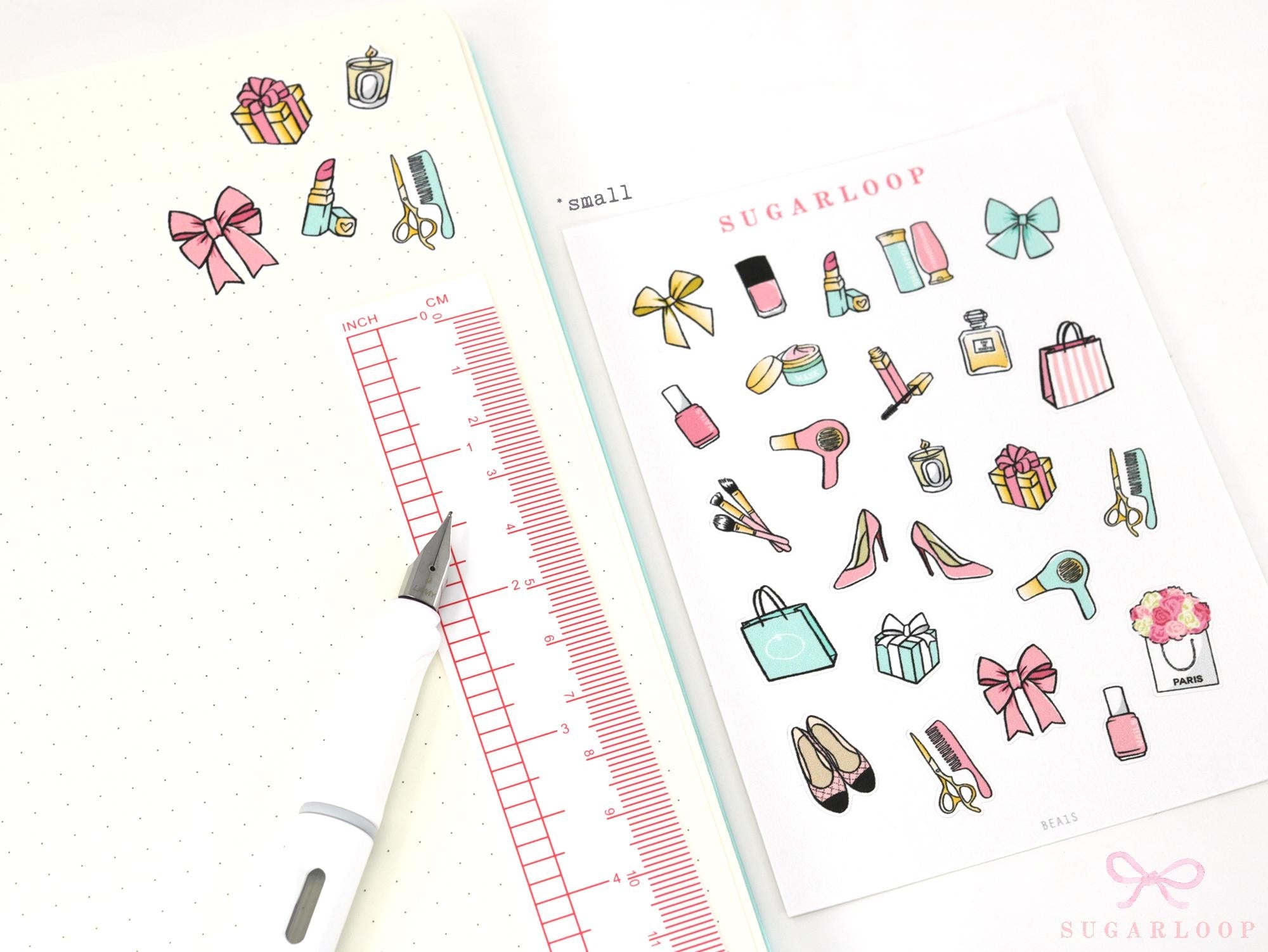 Beauty Makeup Bujo Journal Planner Stickers