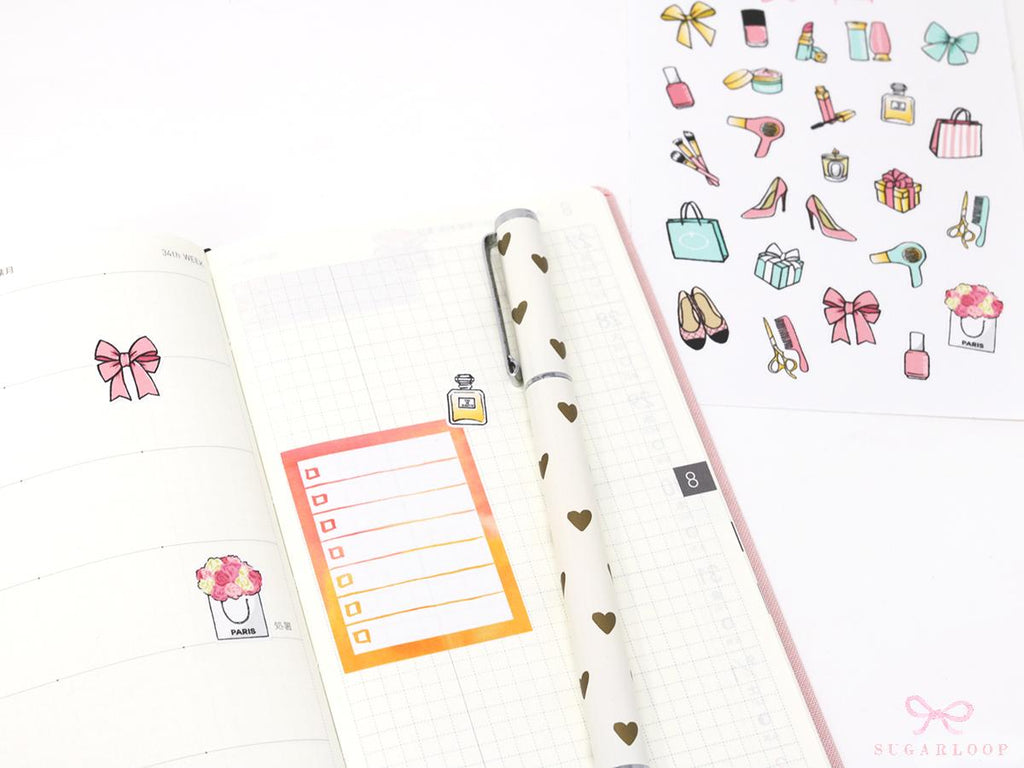 Beauty Makeup Bujo Journal Planner Stickers