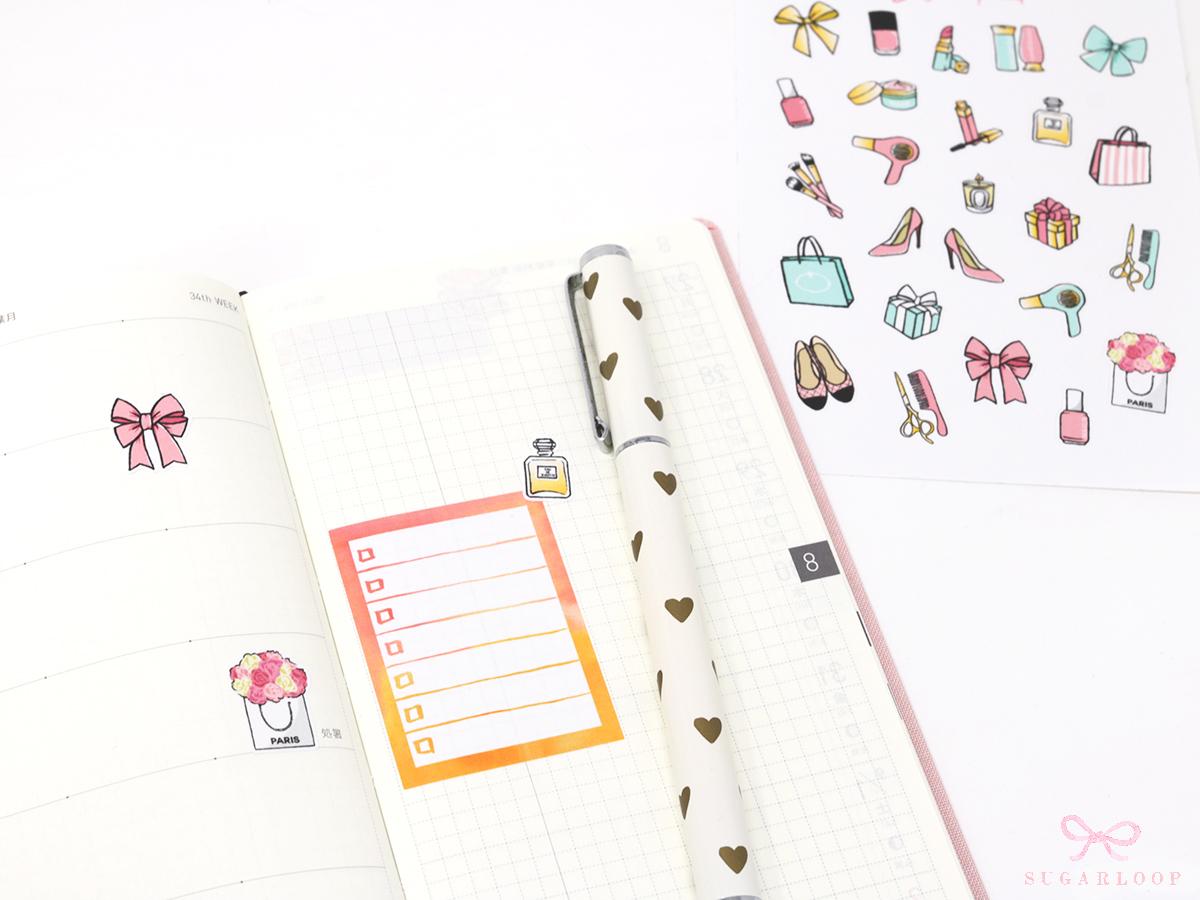 Beauty Makeup Bujo Journal Planner Stickers