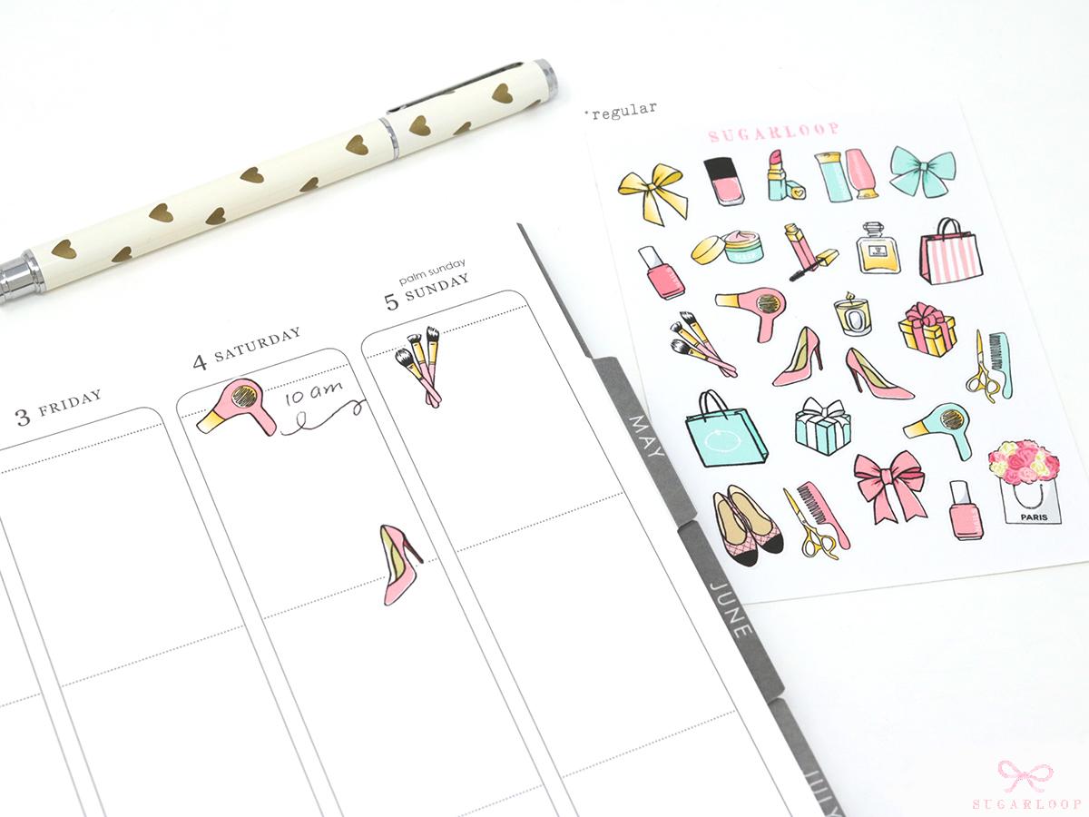 Beauty Makeup Bujo Journal Planner Stickers