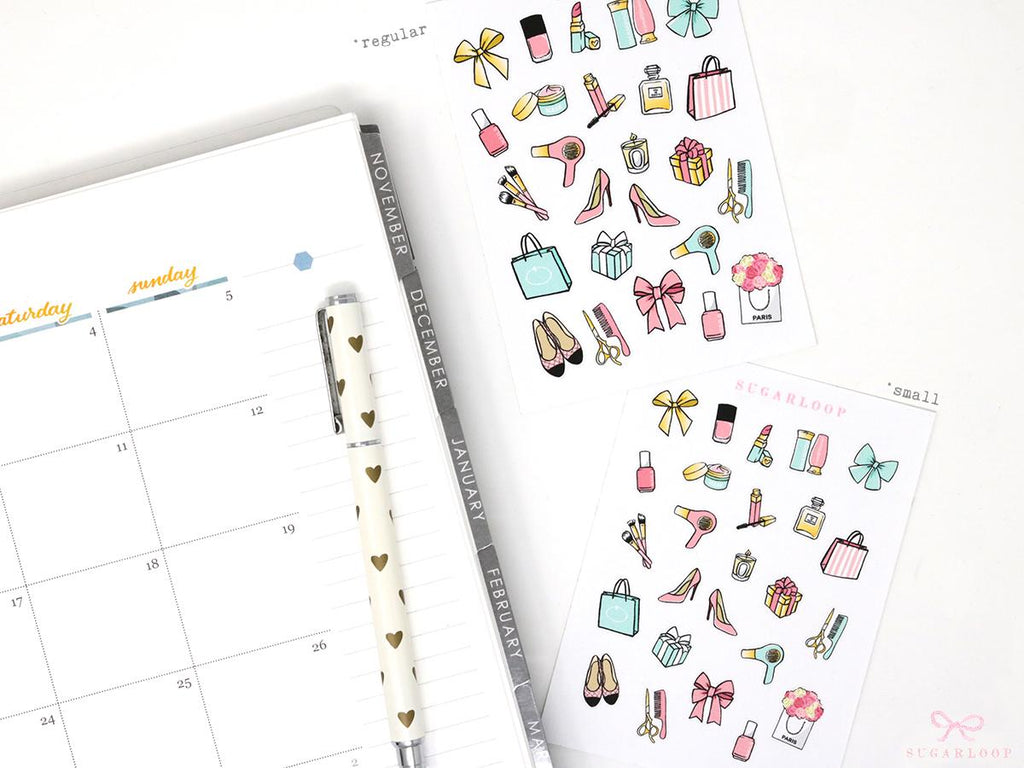 Beauty Makeup Bujo Journal Planner Stickers