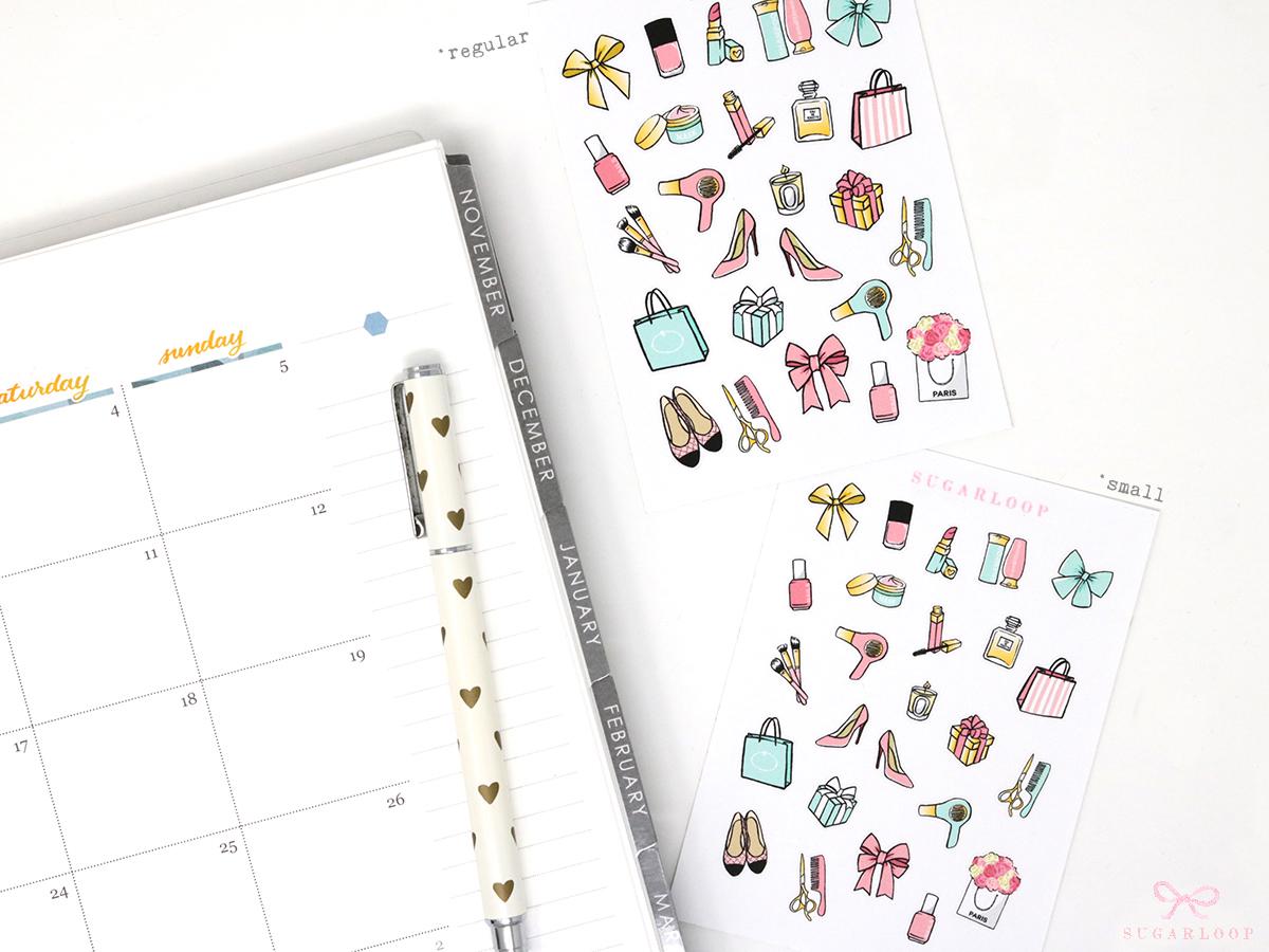Beauty Makeup Bujo Journal Planner Stickers