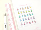 Nail Polish Mani Pedi Bujo Journal Planner Stickers: Rainbow
