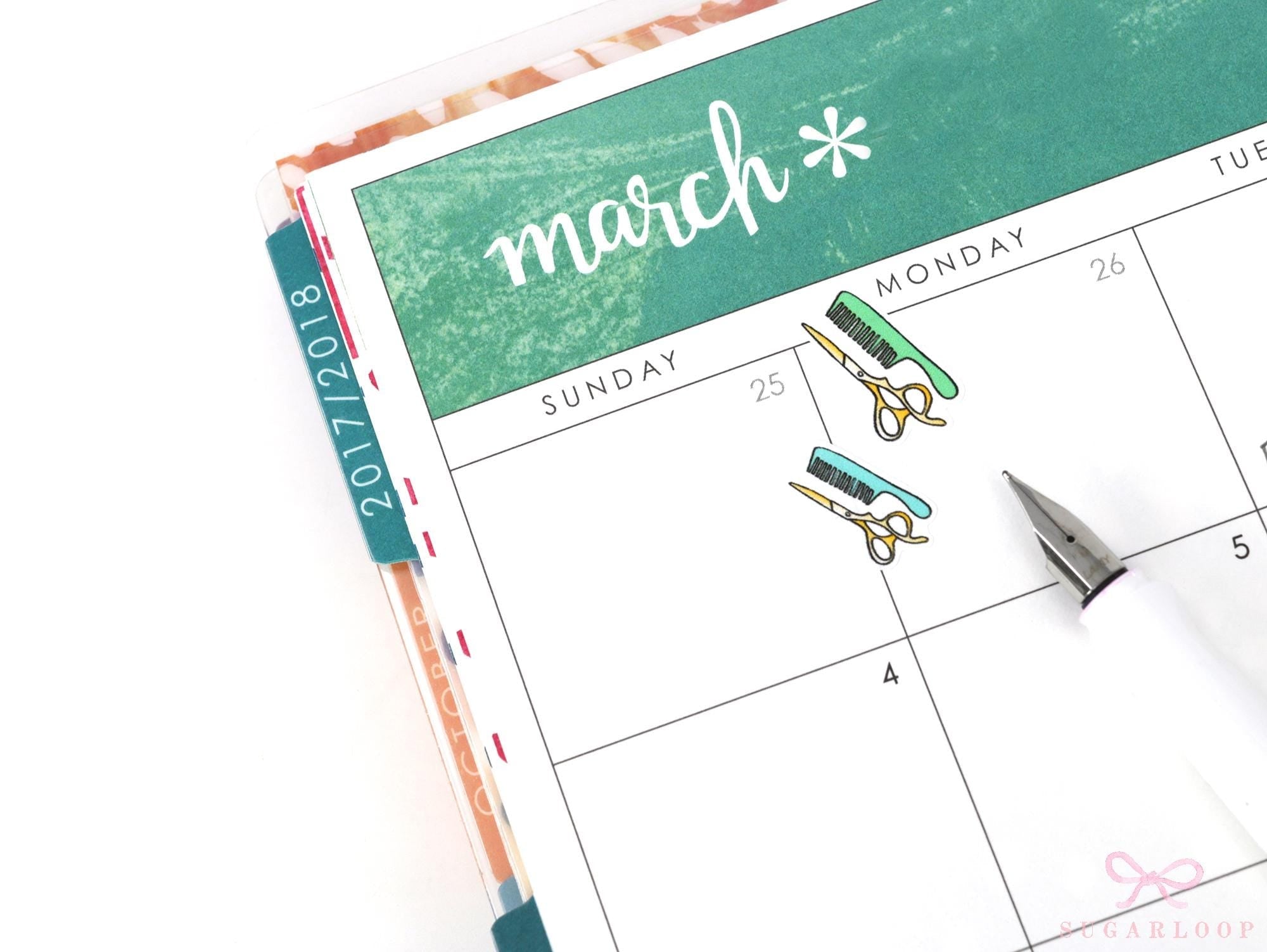 Hair Appointment Reminder Stickers for Planners Bujos & Journals