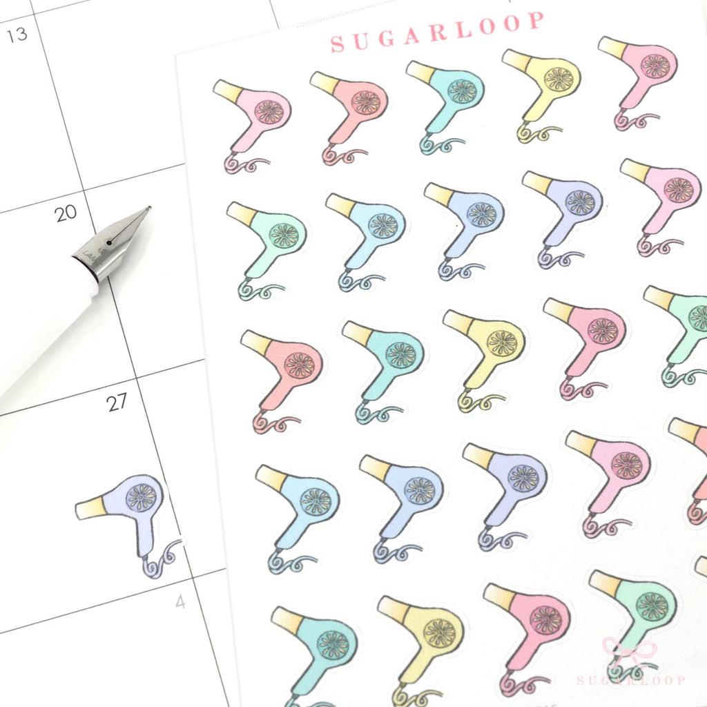 Hair Dryer Salon Planner Bujor & Journal Stickers