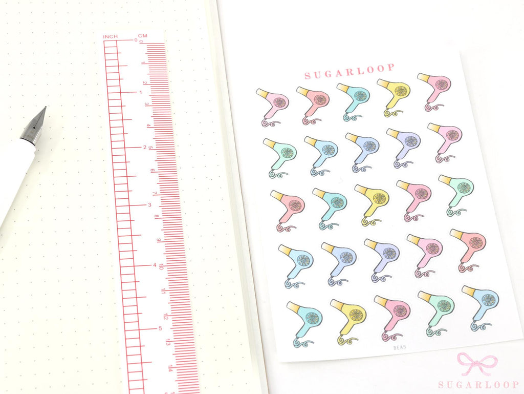 Hair Dryer Salon Planner Bujor & Journal Stickers