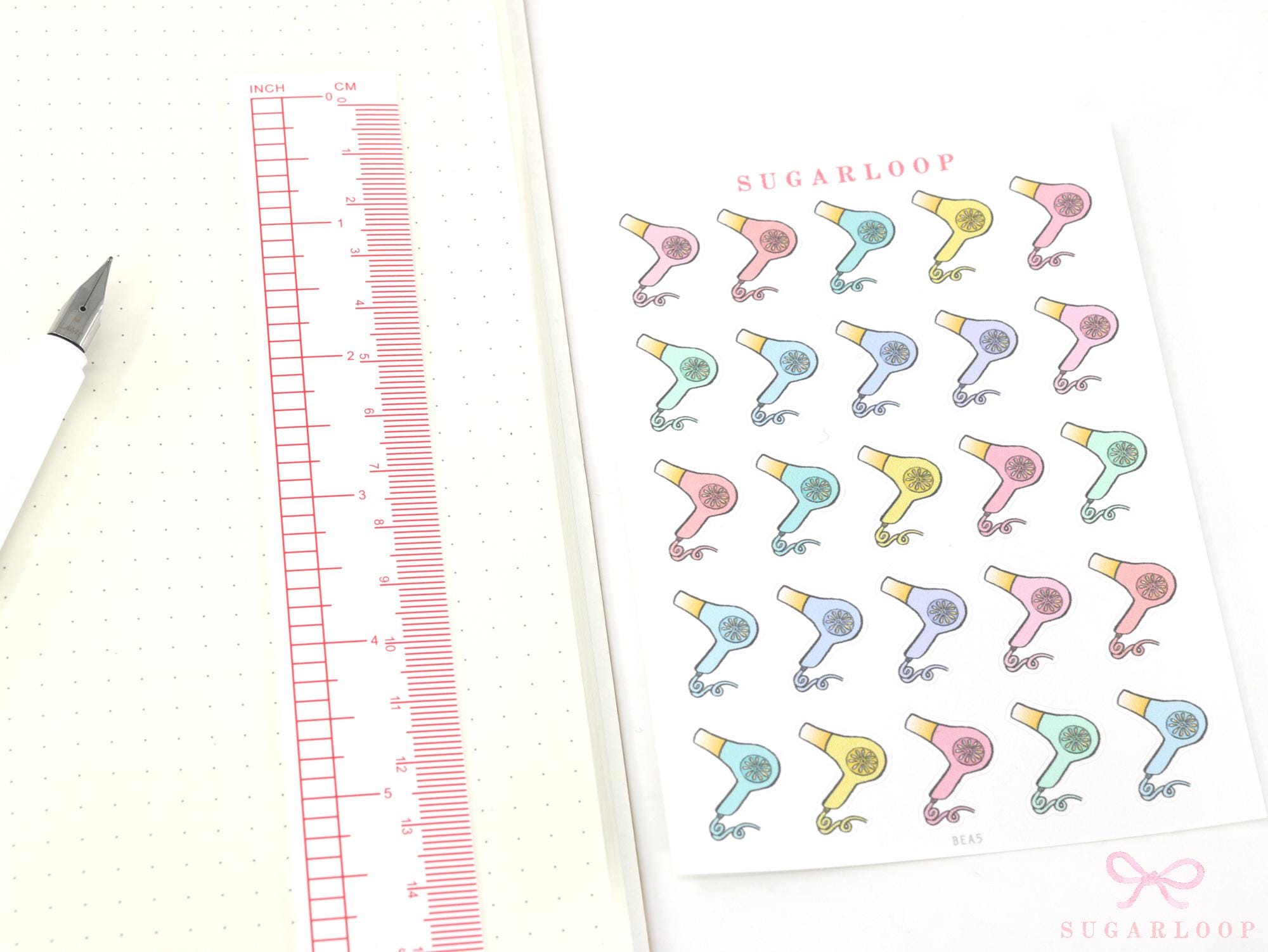 Hair Dryer Salon Planner Bujor & Journal Stickers