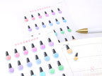 Nail Polish Mani Pedi Bujo Journal Planner Stickers: Rainbow