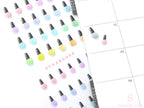 Nail Polish Mani Pedi Bujo Journal Planner Stickers: Rainbow