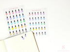 Nail Polish Mani Pedi Bujo Journal Planner Stickers: Rainbow