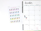 Nail Polish Mani Pedi Bujo Journal Planner Stickers: Rainbow