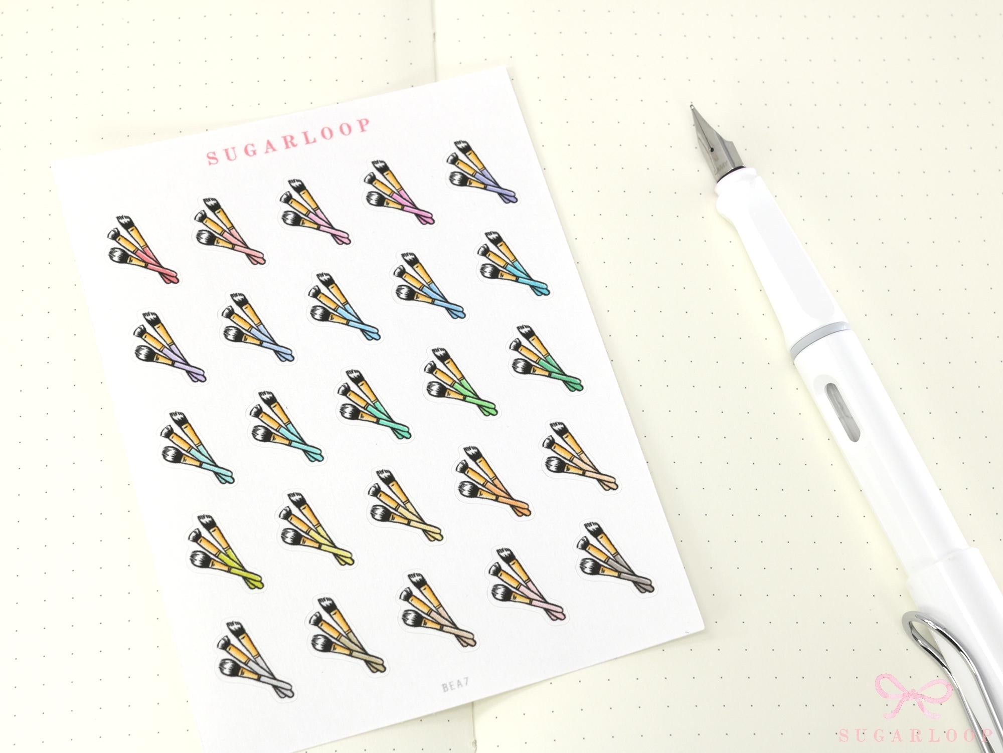 Make Up Brushes Icons Planner & Journal Stickers - 0.75 in (20 mm) tall