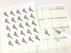 Make Up Brushes Icons Planner & Journal Stickers - 0.75 in (20 mm) tall