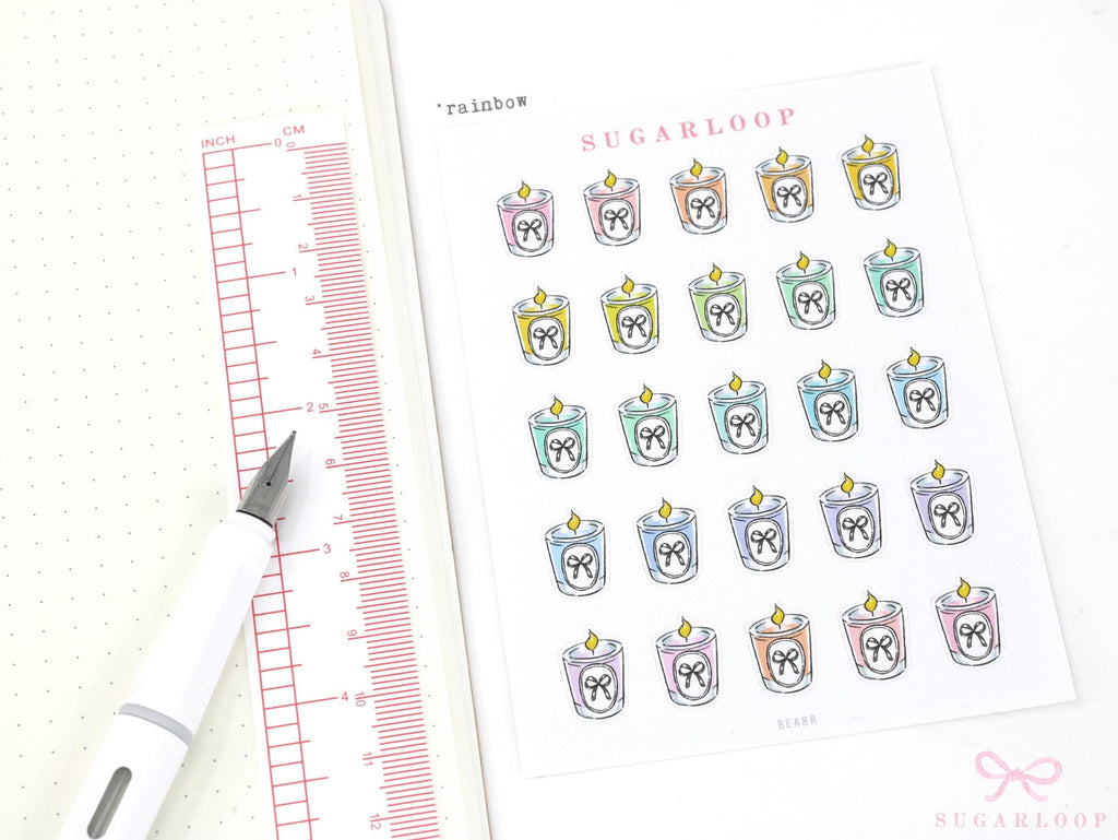 Candle Doodle Icons Planner & Journal Stickers