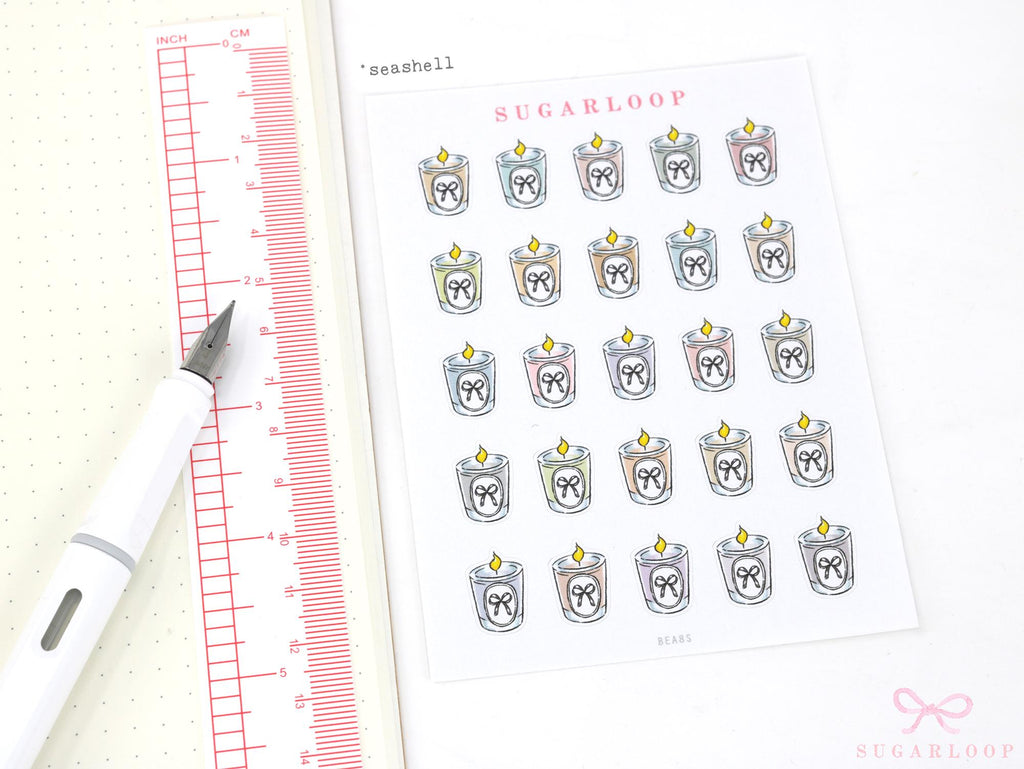 Candle Doodle Icons Planner & Journal Stickers