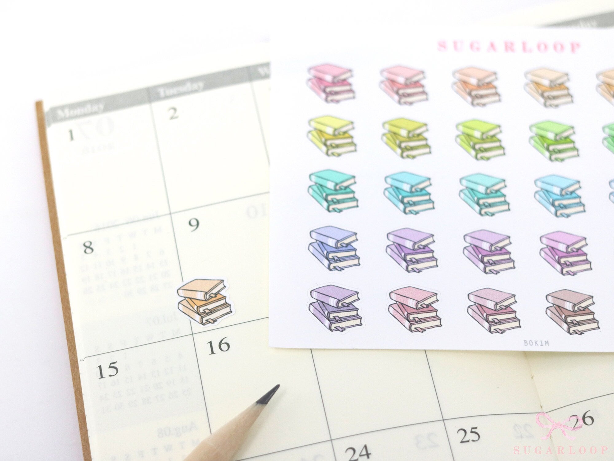 Book Stack Reading Book Club Bujo Journal Planner Stickers