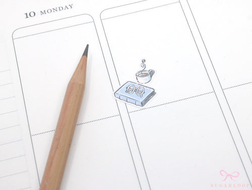 Book Coffee Tea Reading Icons for Journals & Planners