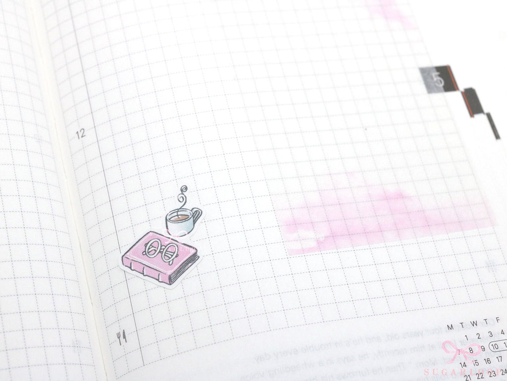 Book Coffee Tea Reading Icons for Journals & Planners