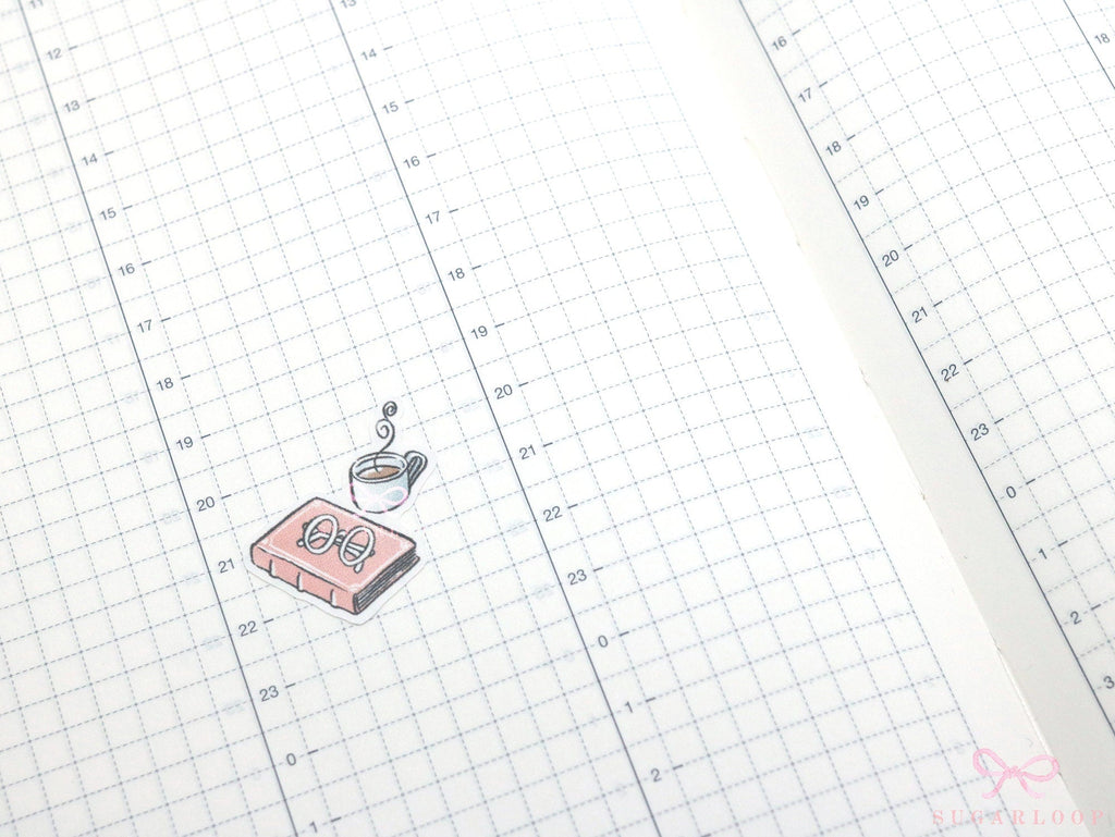 Book Coffee Tea Reading Icons for Journals & Planners