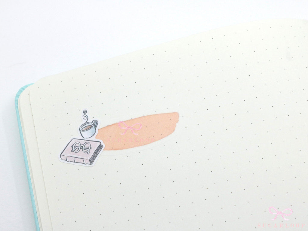 Book Coffee Tea Reading Icons for Journals & Planners