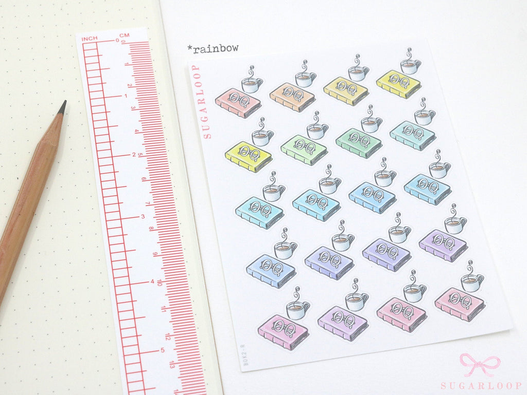 Book Coffee Tea Reading Icons for Journals & Planners