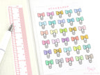 Cute Kawaii Bow Paperclip Appointment Reminders Bujo Journal Planner Stickers
