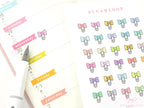 Cute Kawaii Bow Paperclip Appointment Reminders Bujo Journal Planner Stickers