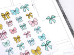 Cute Bows Ribbon Reminder Bujo Planner Stickers