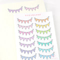 Daily Bunting Bujo Planner Stickers: Pastel Rainbow