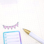 Daily Bunting Bujo Planner Stickers: Pastel Rainbow