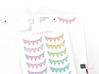 Daily Bunting Bujo Planner Stickers: Pastel Rainbow
