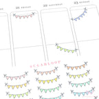 Pastel Bunting Flag Planner Stickers
