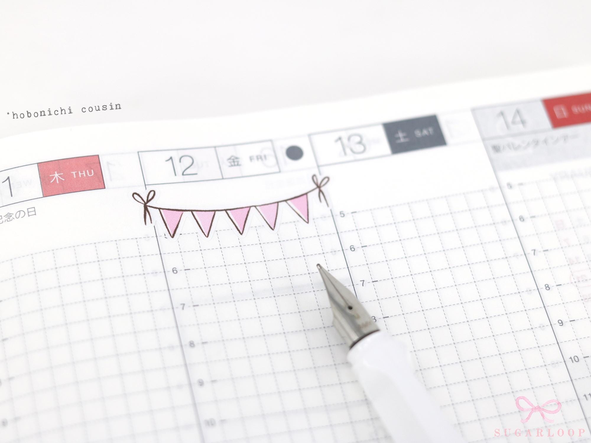Pastel Bunting Flag Planner Stickers for Birthday & Celebration Planning
