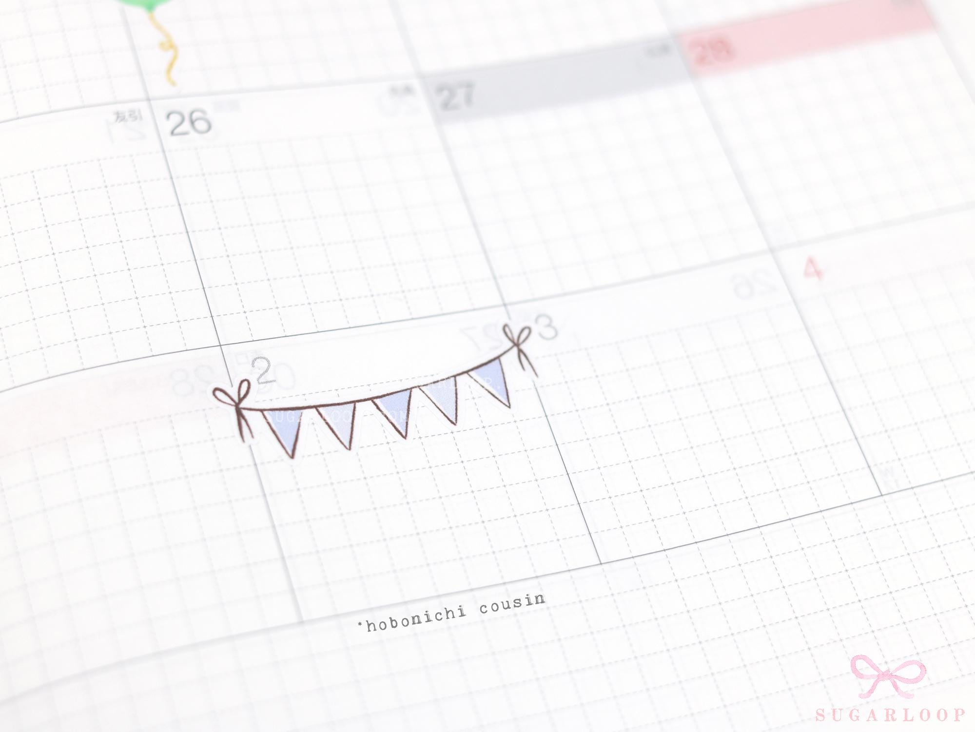 Pastel Bunting Flag Planner Stickers for Birthday & Celebration Planning